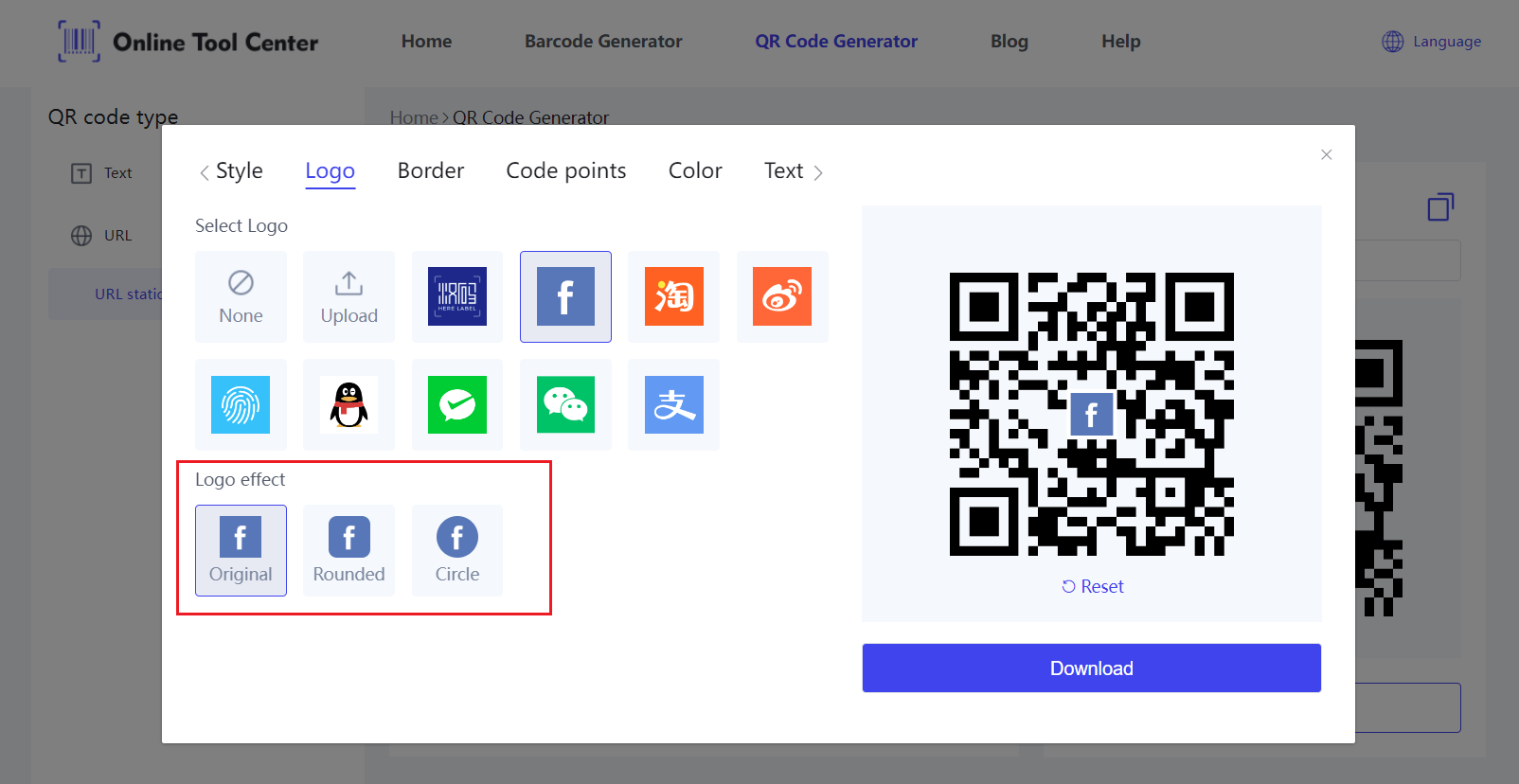 Facebook QR kód generátor logos.png