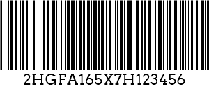 128 kód VIN Barcode