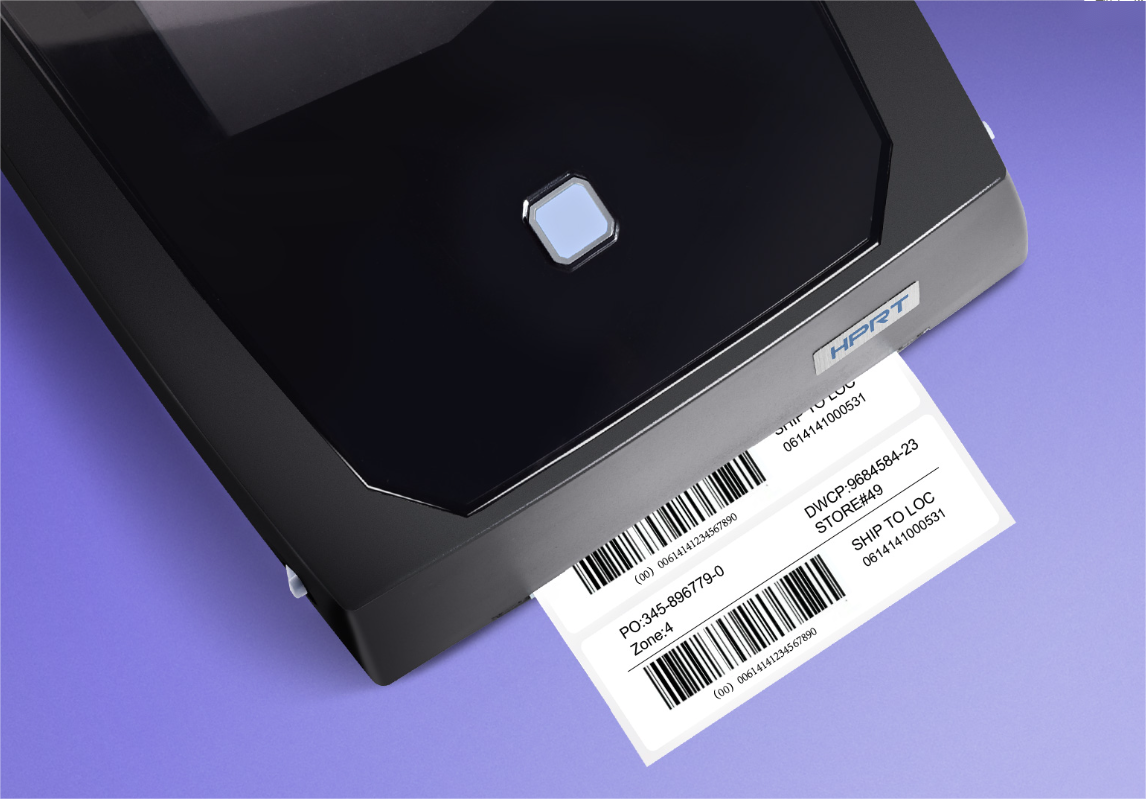 A label being printed from a vonalkód nyomtató