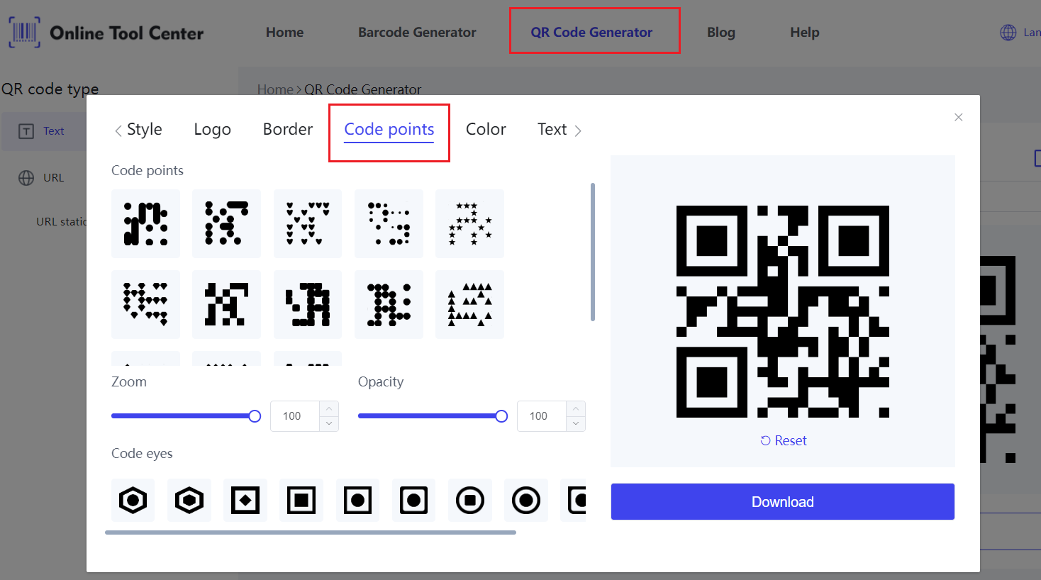 QR kódok létrehozása a Dots.png segítségével