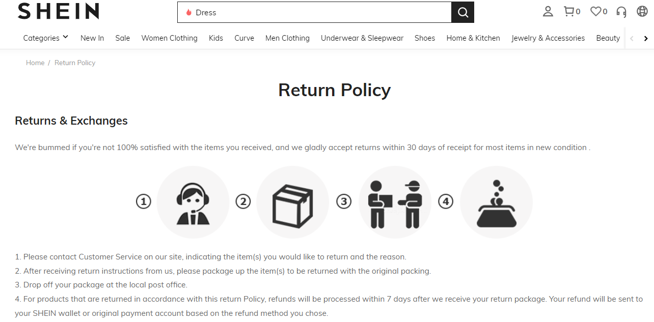 SHEIN Visszatérési politika.png