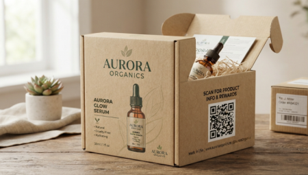qr code on product packagi QR kód a termékcsomagon